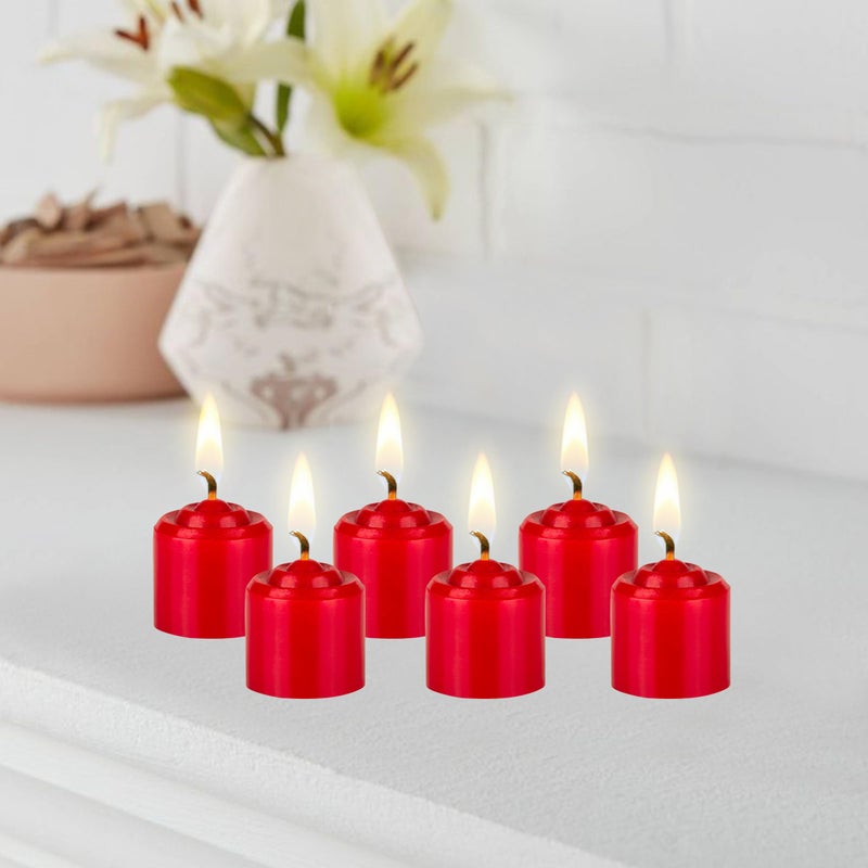 Mega Candles 12 pcs Unscented Red Votive Candles, Hand Poured Wax Candle 10 Hours 1.38 Inch x 1.5 Inch, Home DÃ©cor, Wedding Receptions, Centerpieces, Occasions, Events, Meditations, Holders - Image 5